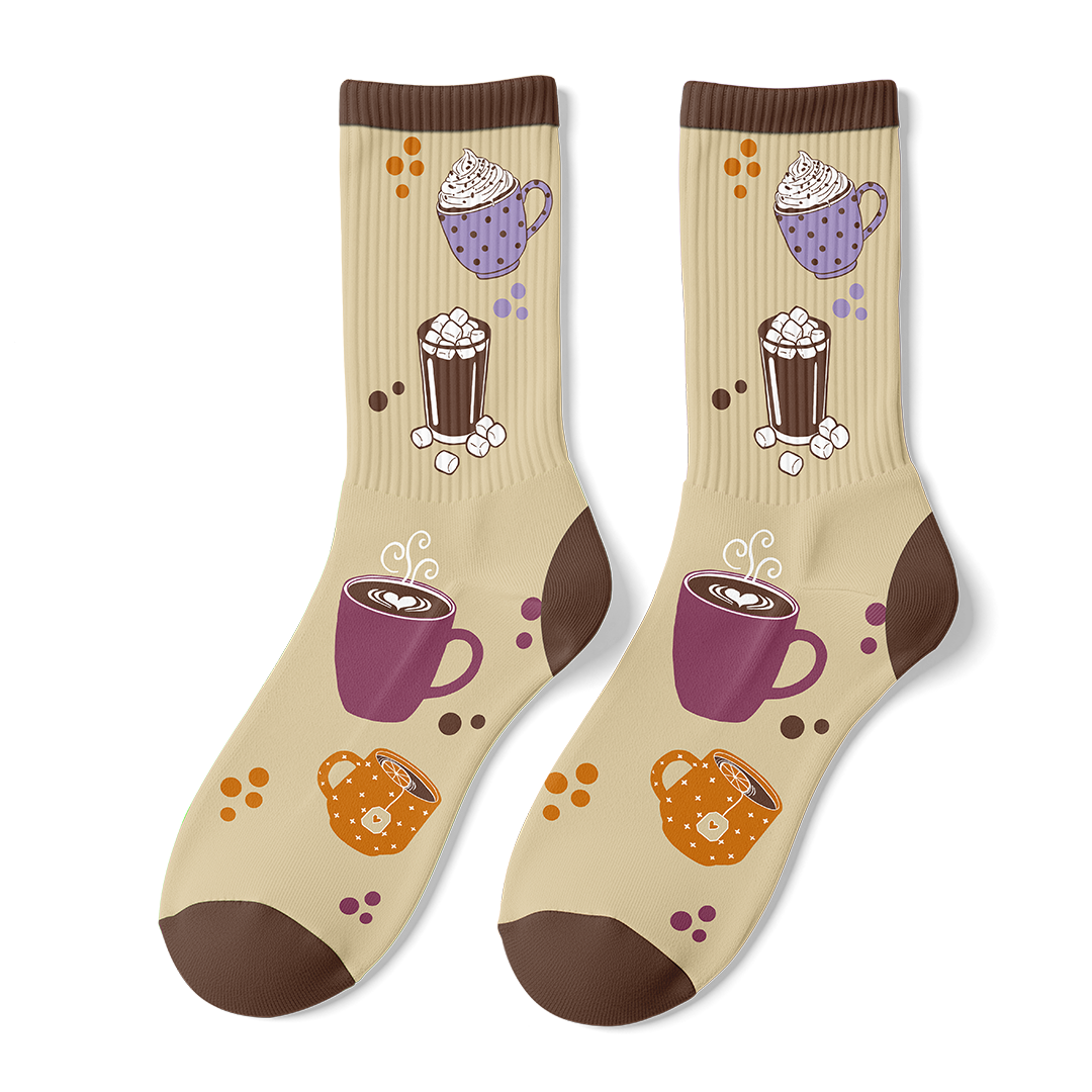Socken "Booked & Brewed"