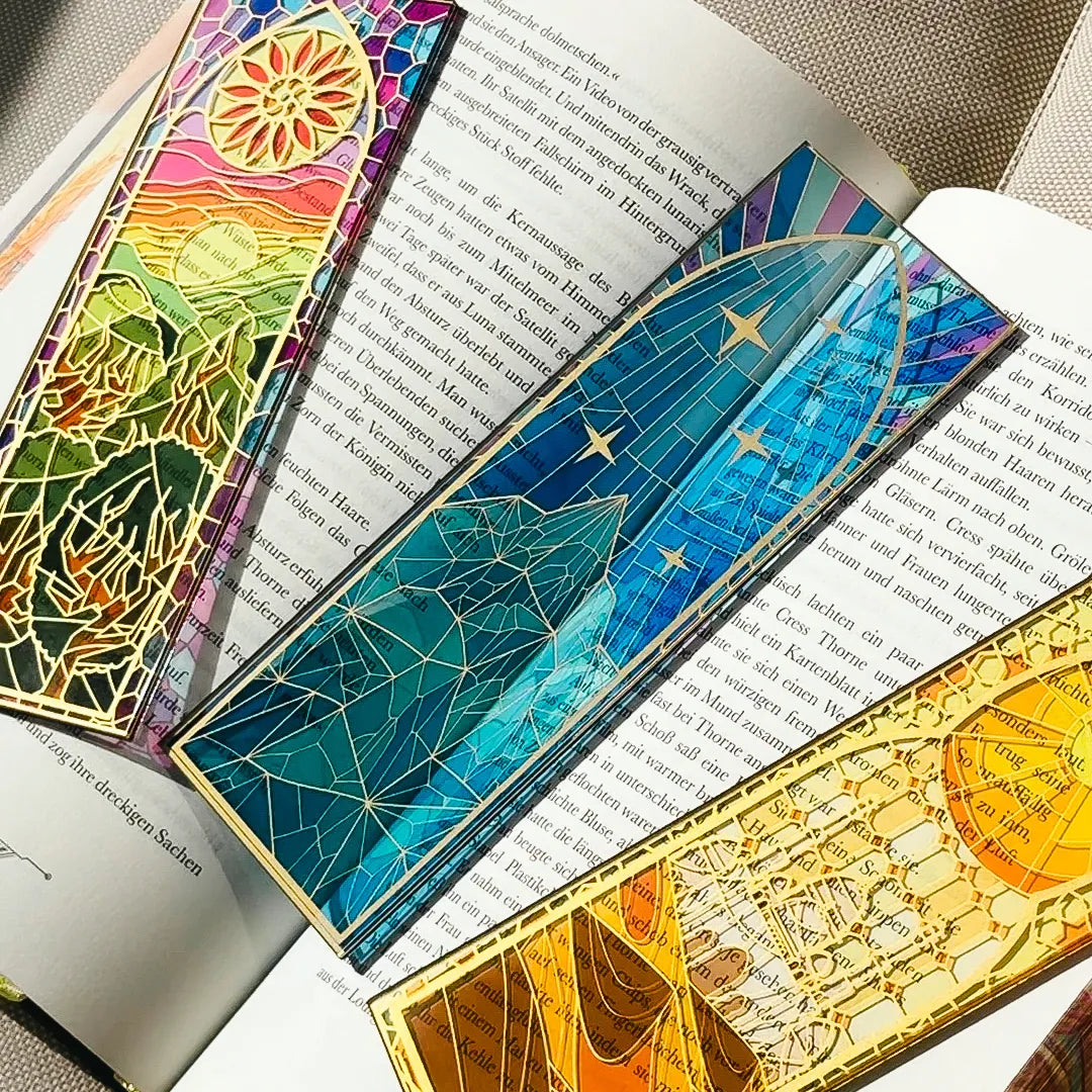 Buntglas Lesezeichen Set