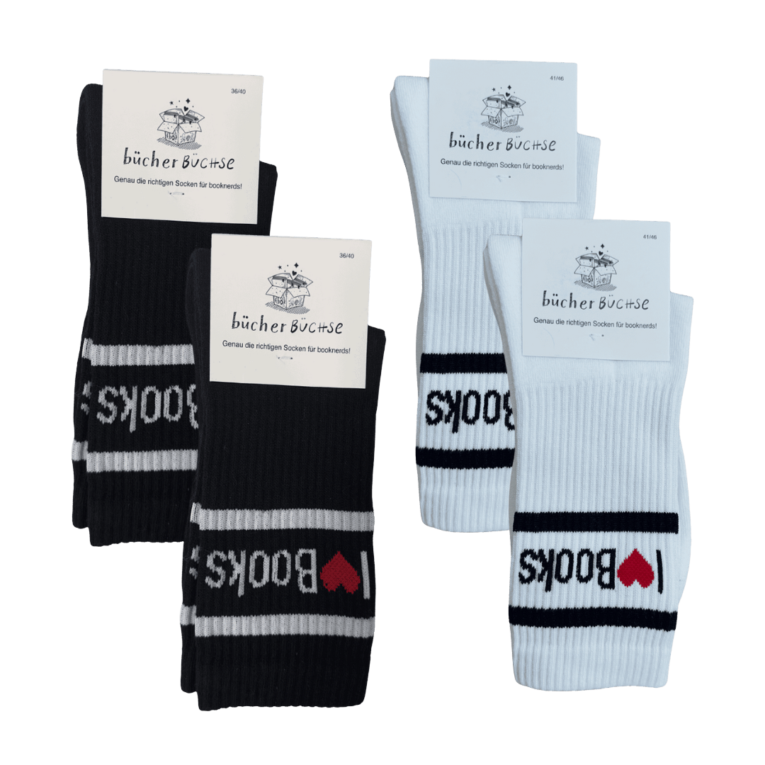 Socken "i love books"