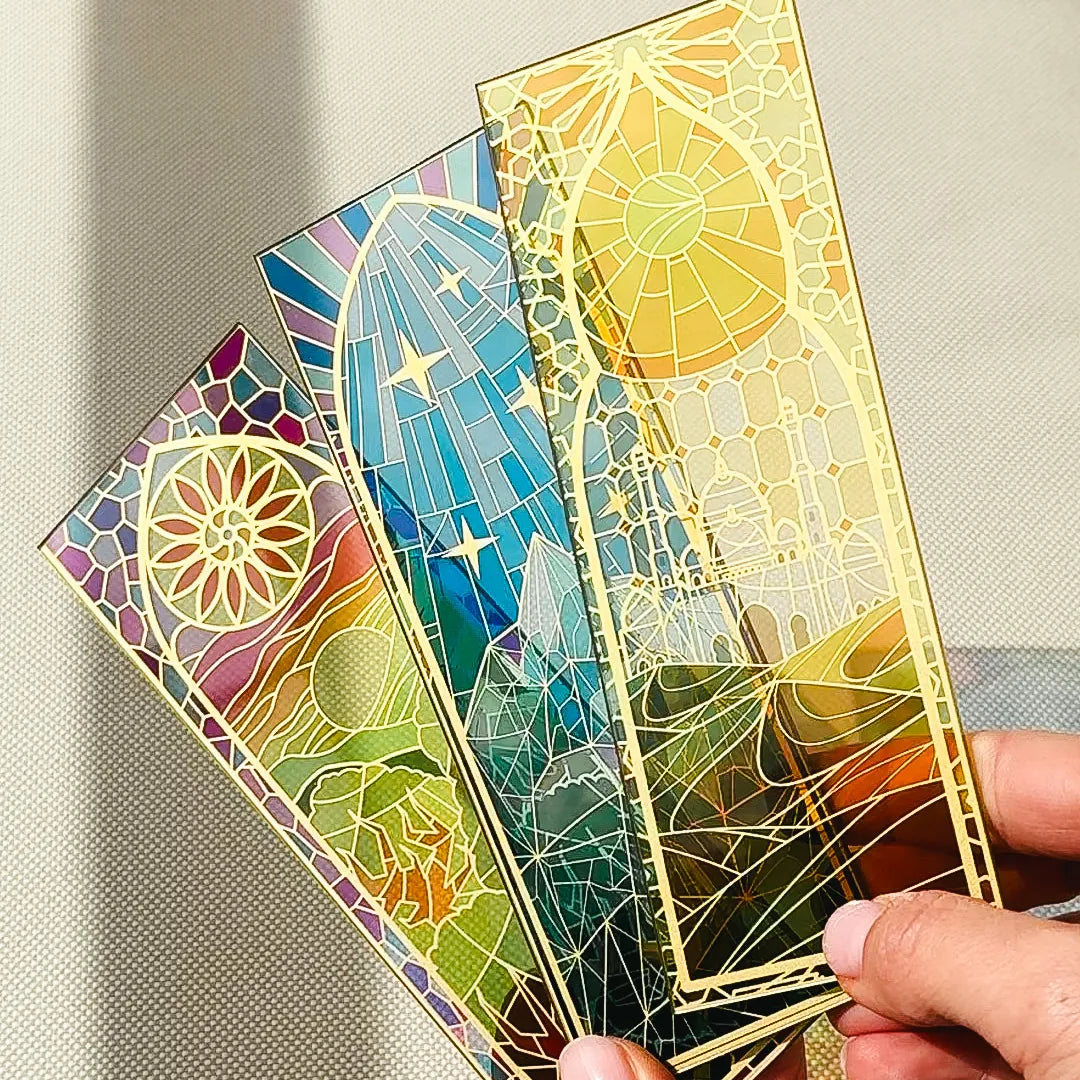 Buntglas Lesezeichen Set