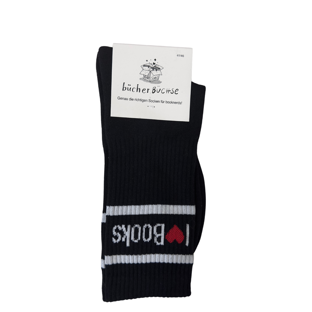Socken "i love books"